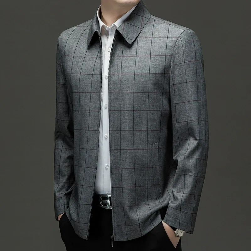 Architectural Check Collar Jacket - Image 5