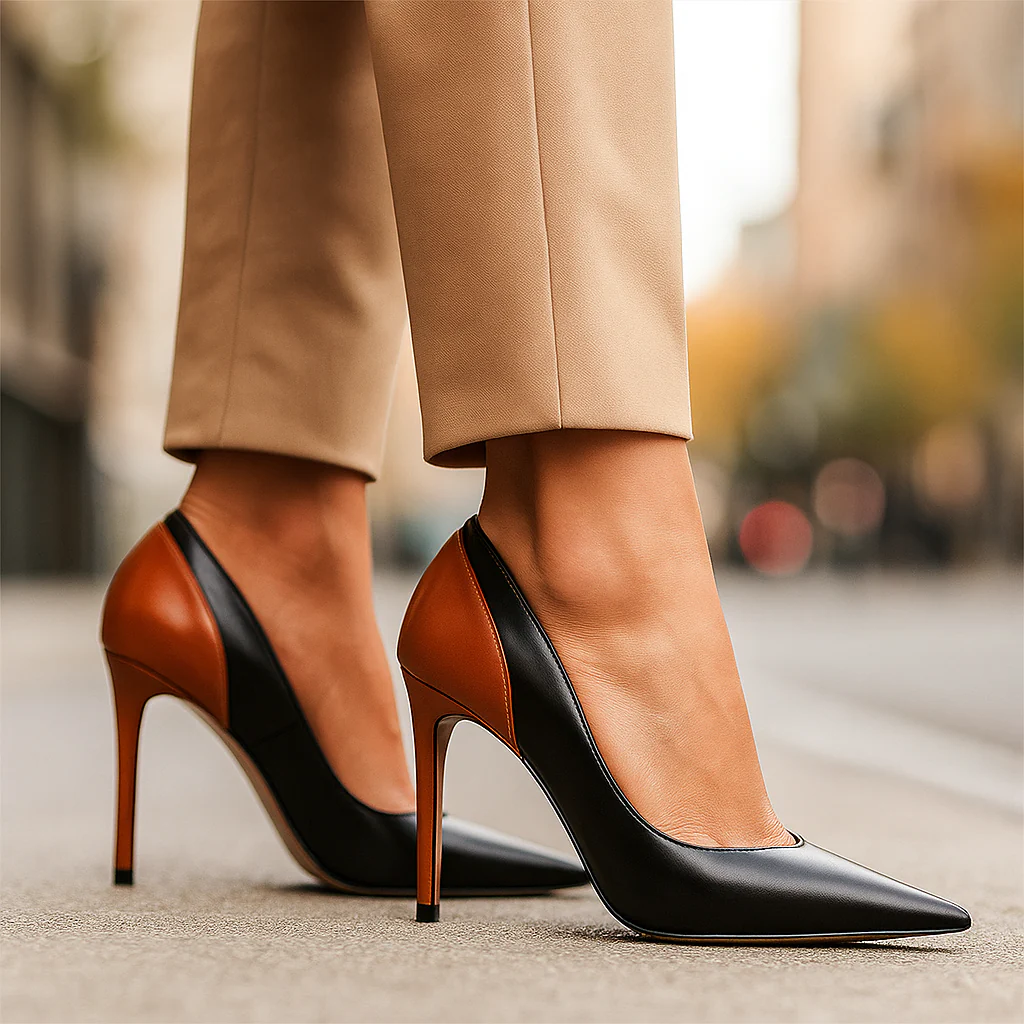 Boardroom Stiletto – Two-Tone Statement Heels - Image 3