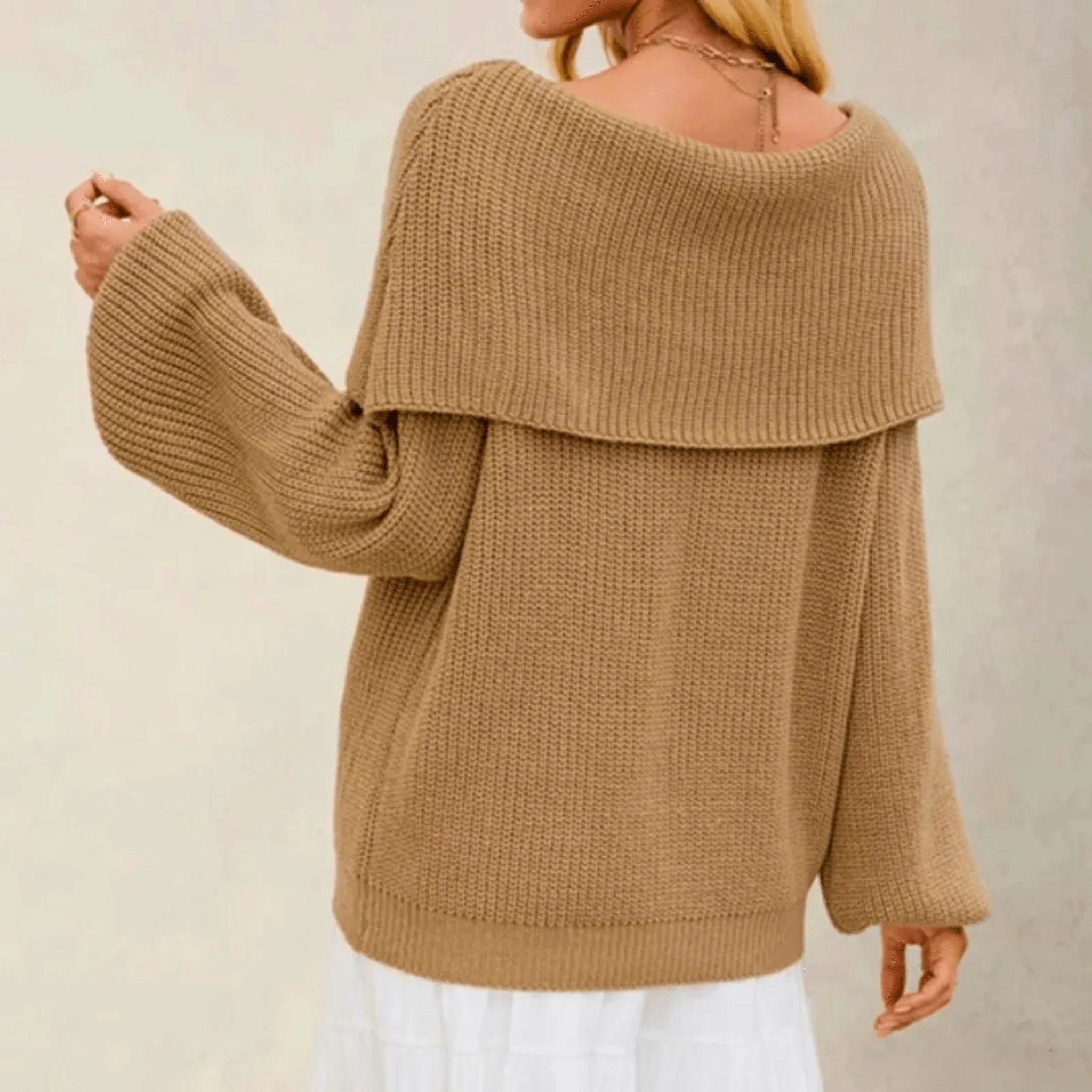 Cashmere Convertible Neckline Pullover - Image 11