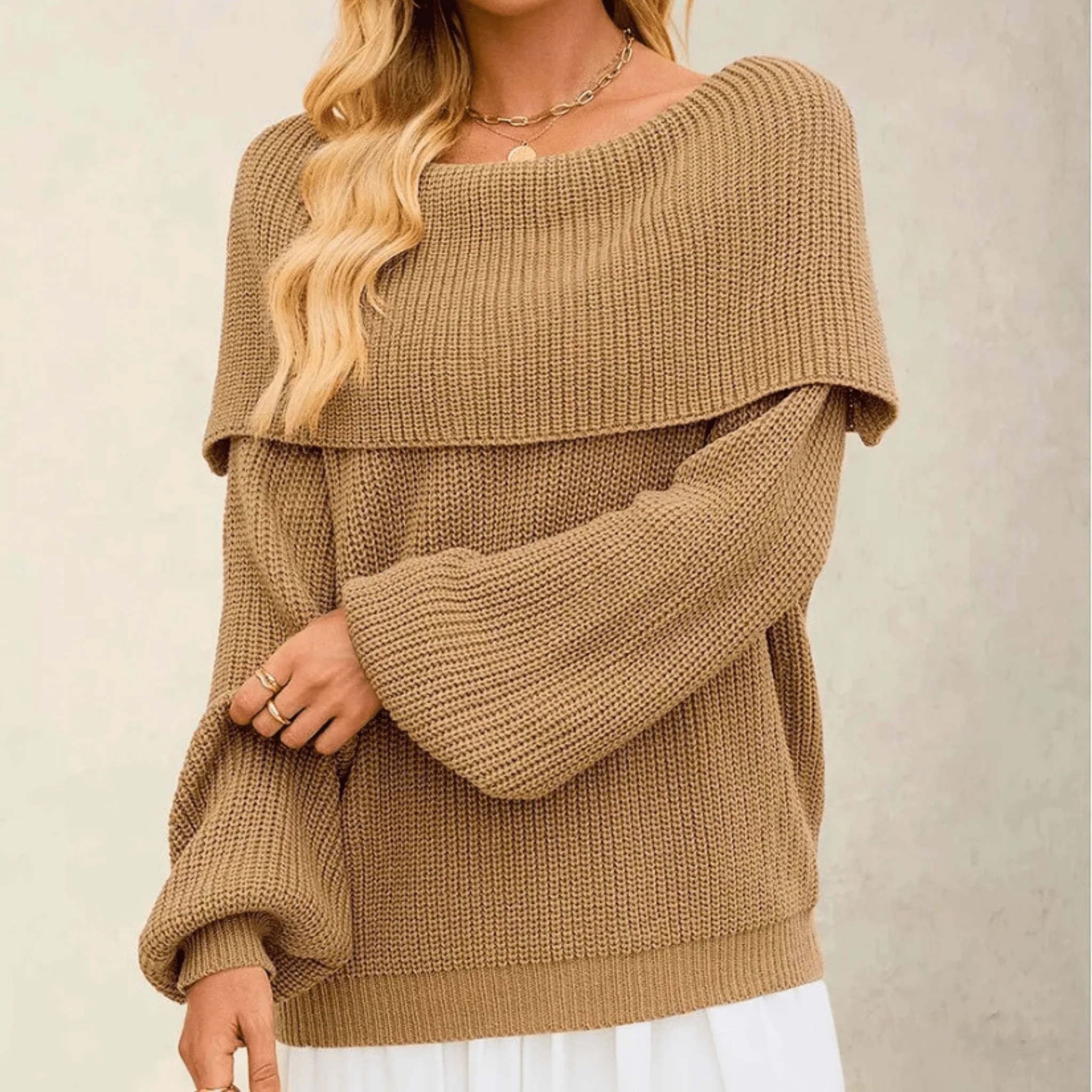 Cashmere Convertible Neckline Pullover - Image 2