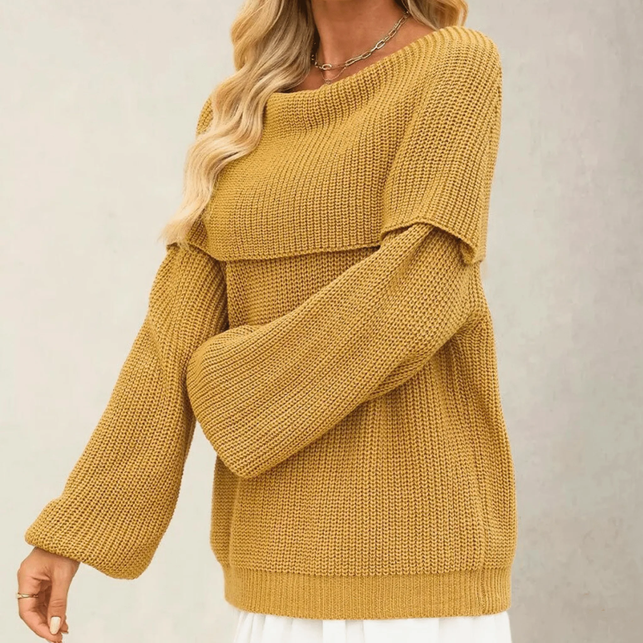 Cashmere Convertible Neckline Pullover - Image 6