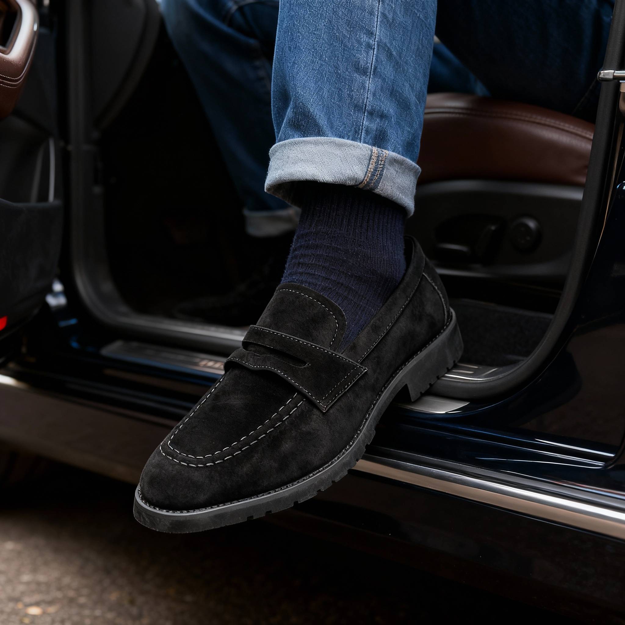 Classic Leather Slip-On with Saddle Strap - Image 5