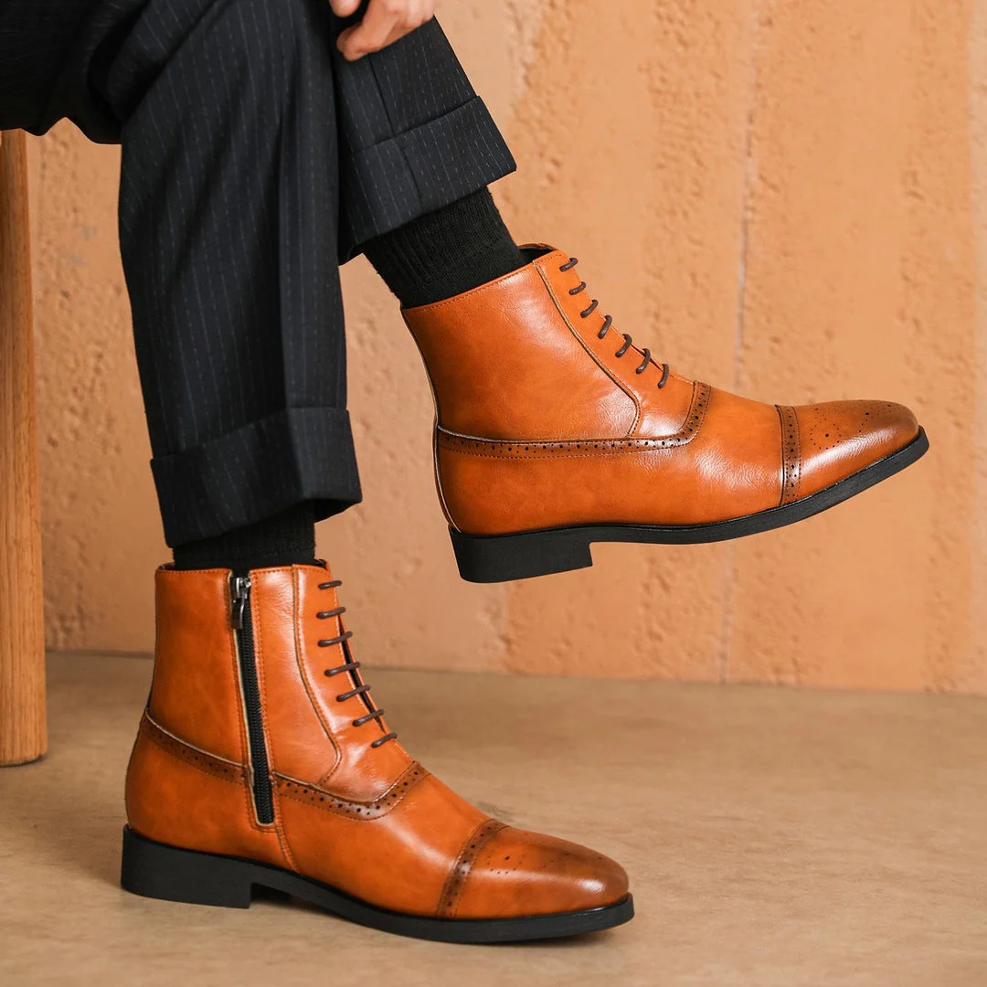 Classic Perforated Detail Formal Boot - Image 4