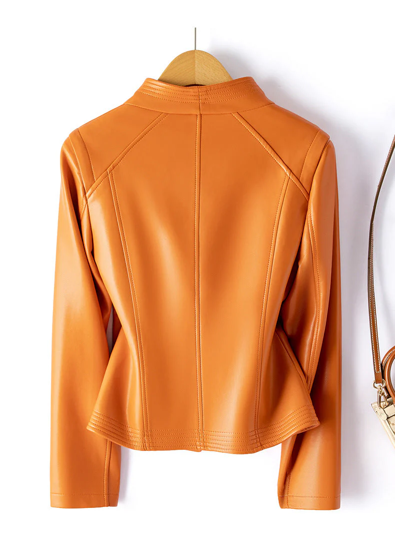 Couture Ribbed-Detail Leather Blazer - Image 9