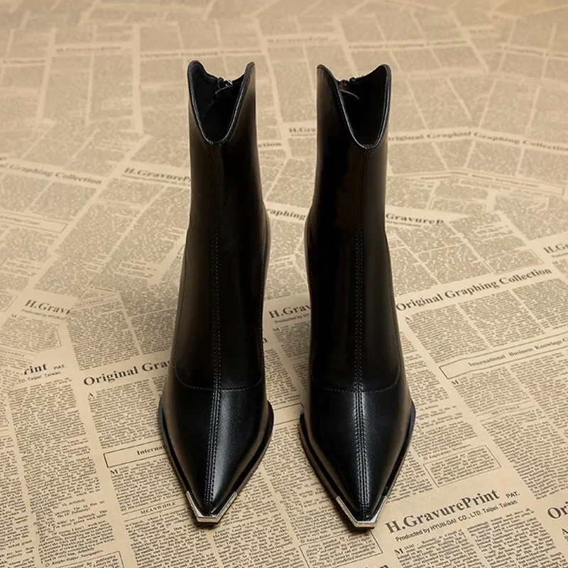 Elongated Point Block Heel Boots - Image 5