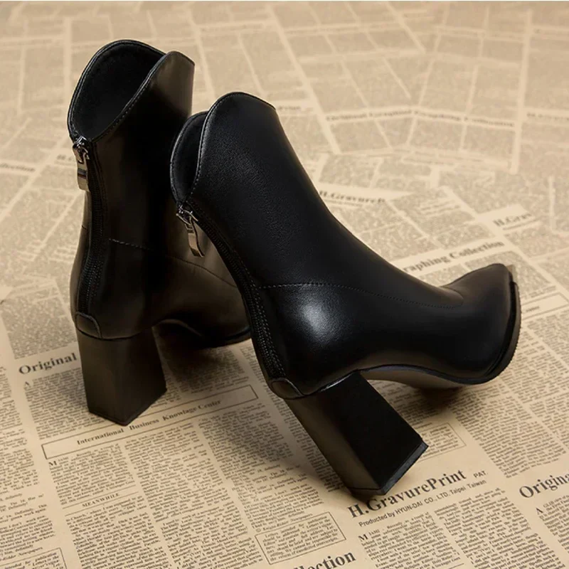 Elongated Point Block Heel Boots - Image 7