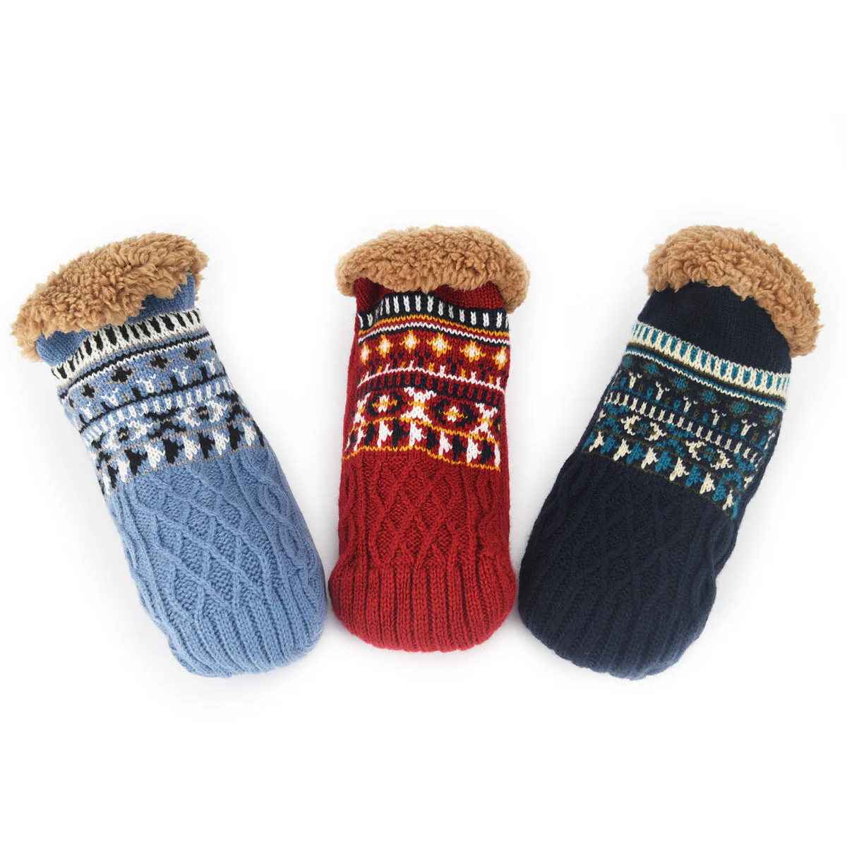 Fair Isle Fleece Slipper Sock - Image 15