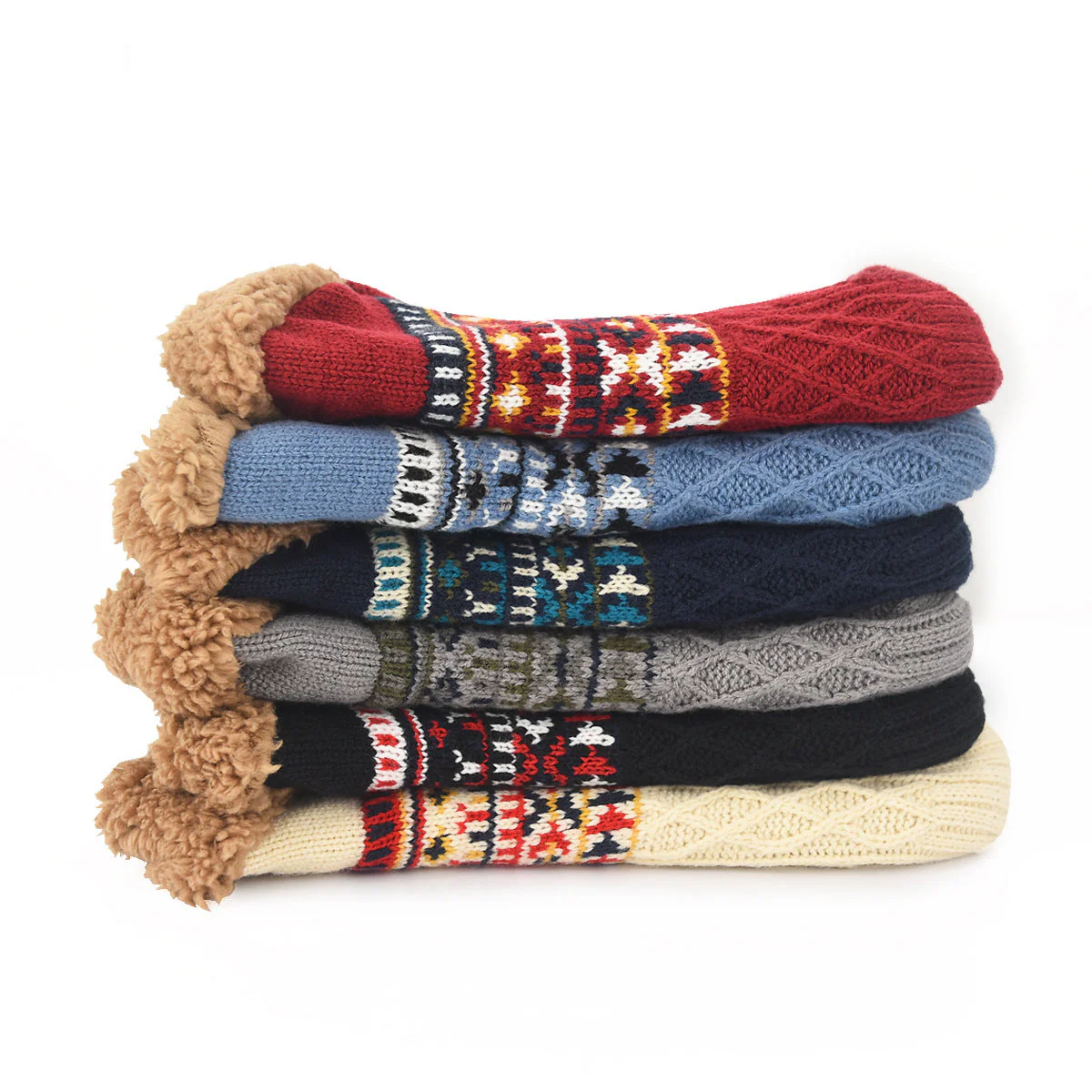 Fair Isle Fleece Slipper Sock - Image 16