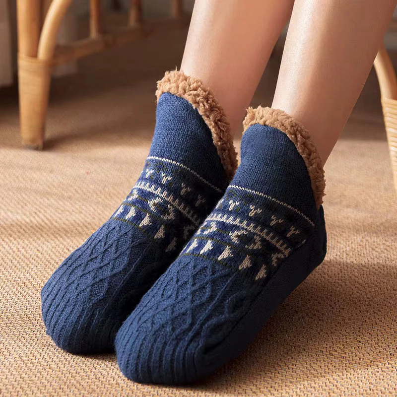 Fair Isle Fleece Slipper Sock - Image 8