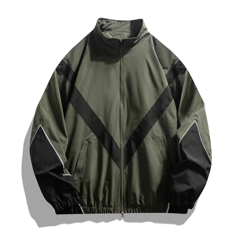Geometric Colorblock Windbreaker