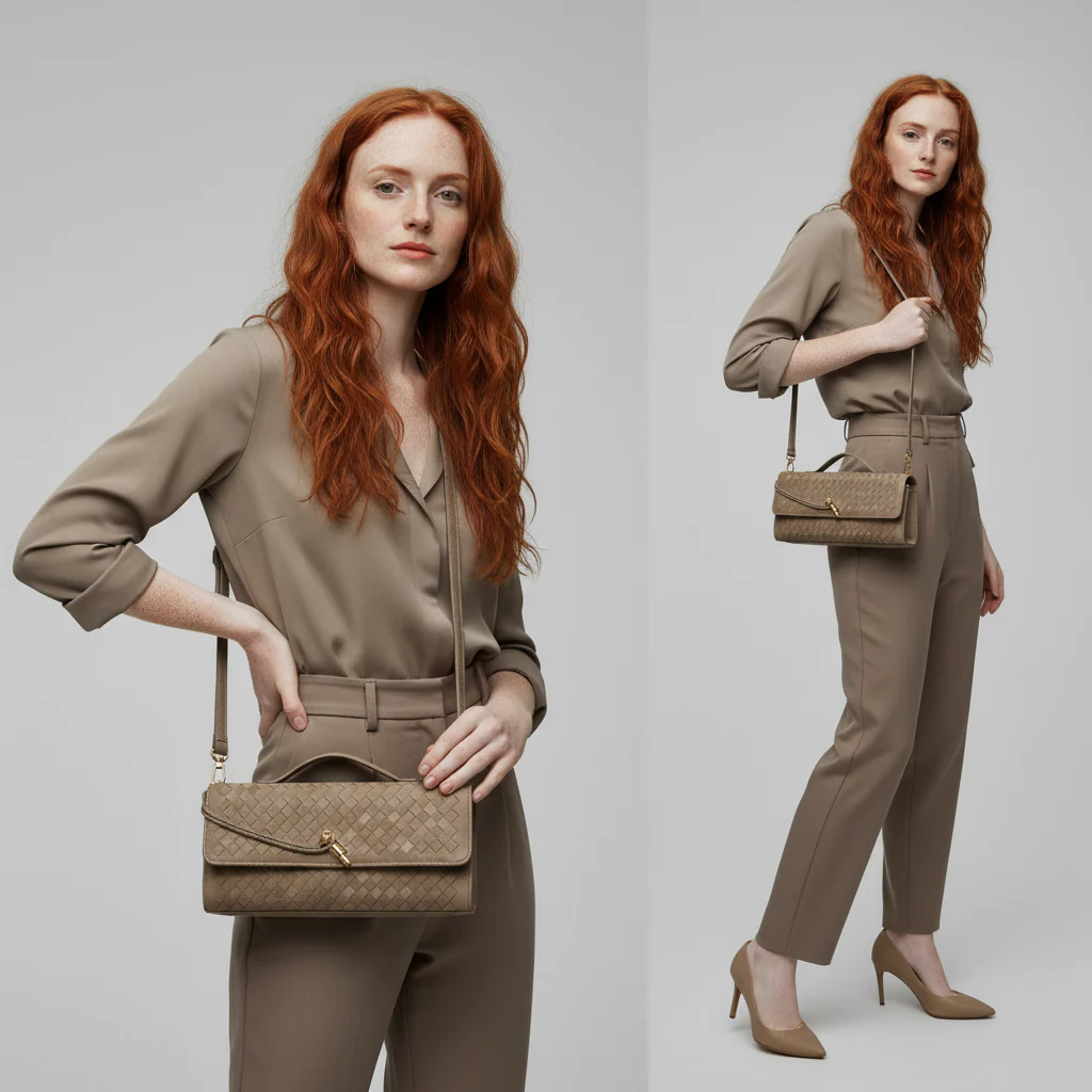 Handwoven Leather Envelope Bag - Image 7