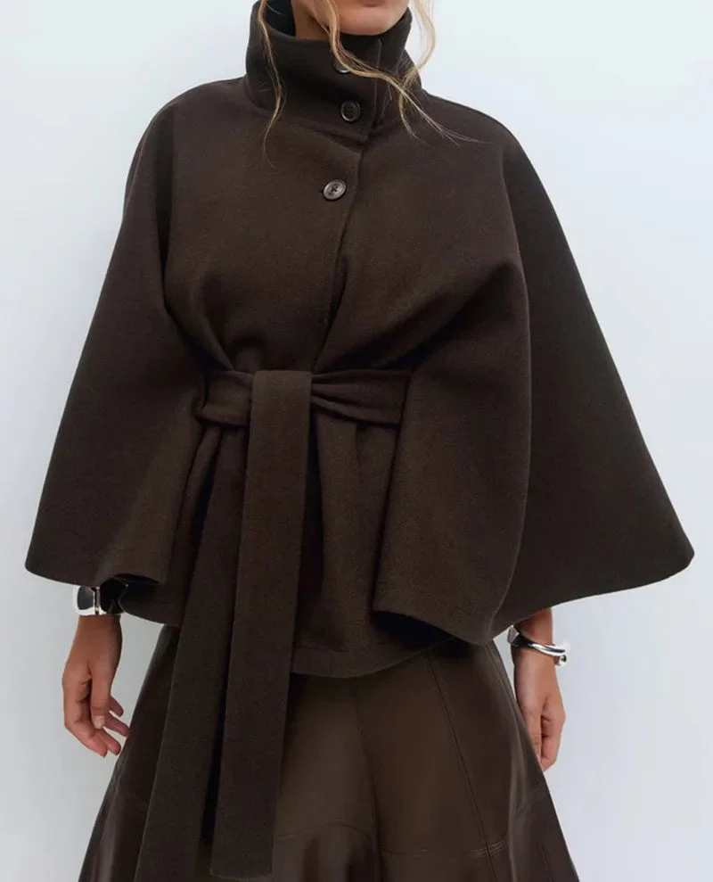 Marcella Wide-Sleeve Cape Coat - Image 3