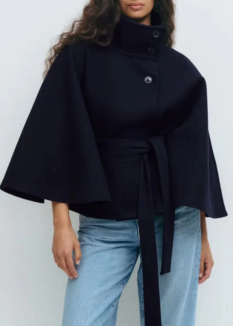 Marcella Wide-Sleeve Cape Coat - Image 4