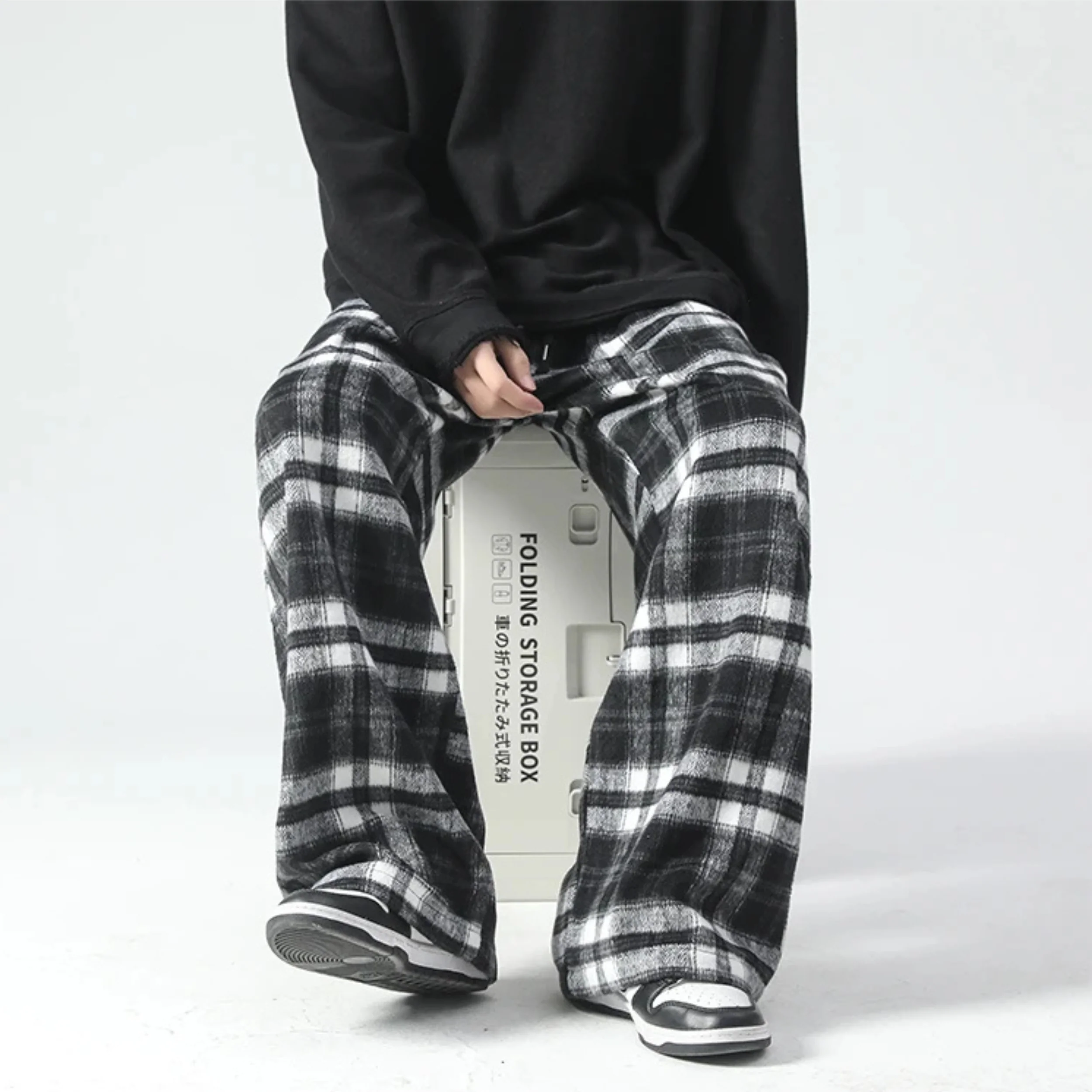 Oversized Check Relaxed Pants - Image 4