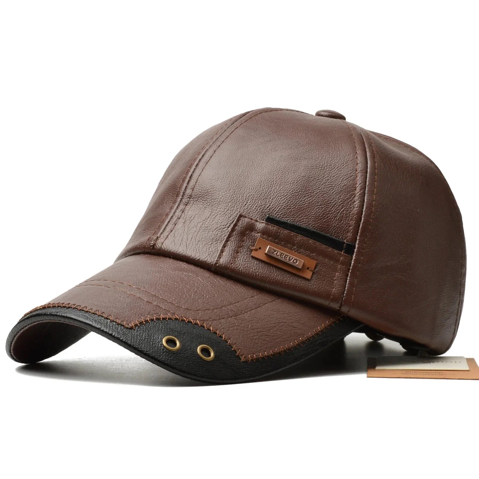 Premium Leather Six-Panel Cap - Image 3