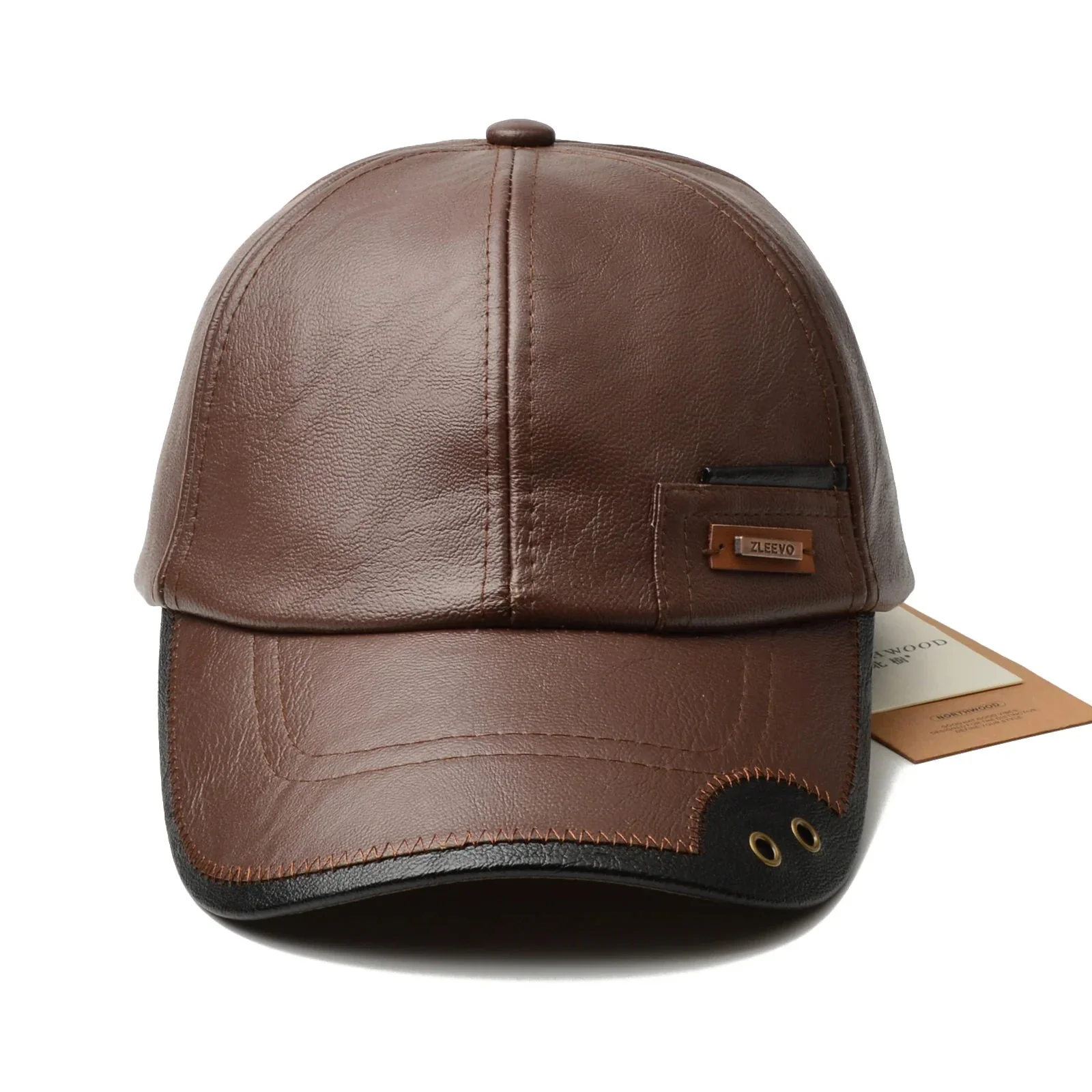 Premium Leather Six-Panel Cap - Image 9