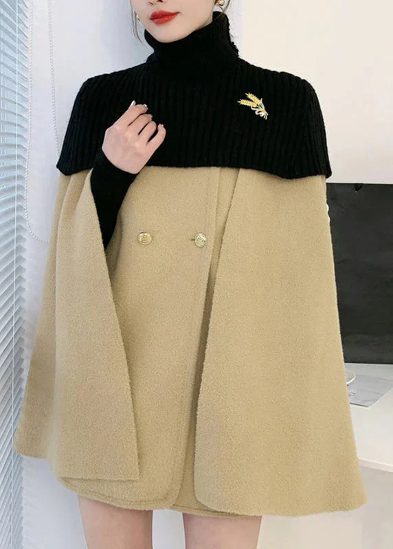 Ribbed Turtleneck Cape Coat - Image 2