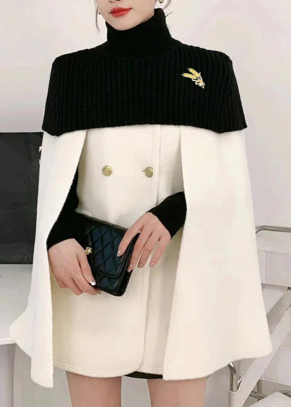 Ribbed Turtleneck Cape Coat - Image 5