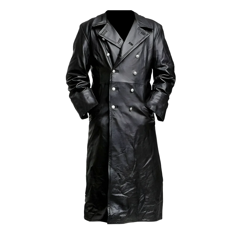 Shadow Commandant Leather Trench Coat - Image 5