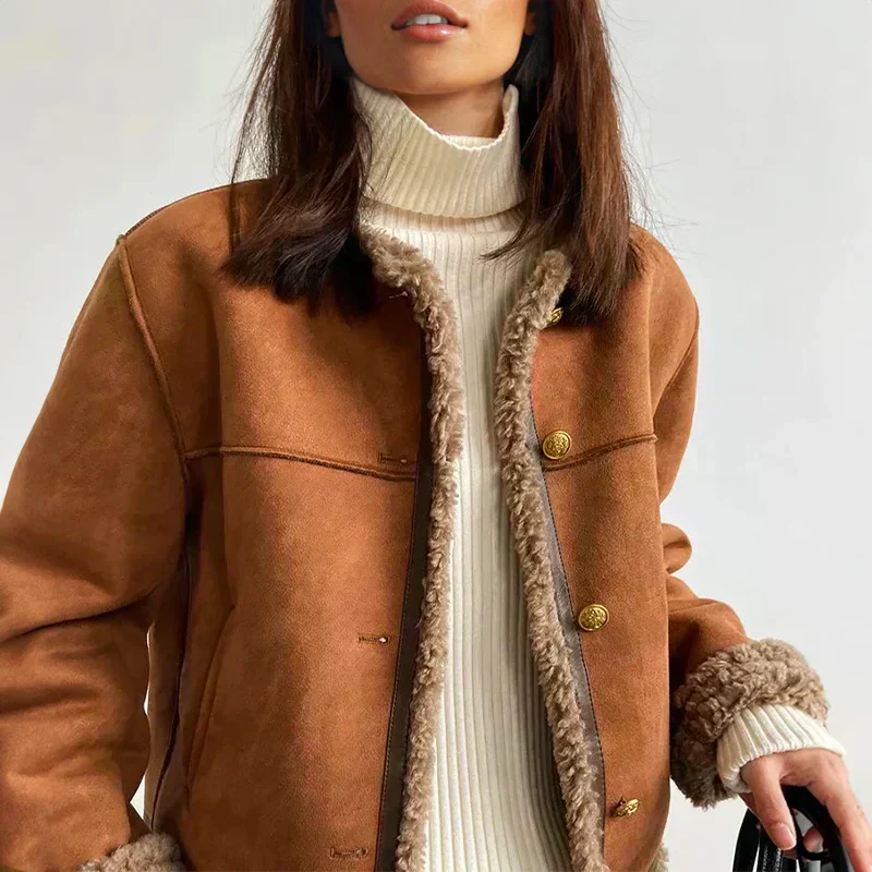 Women's Shearling-Lined Aviator Jacket - Image 2