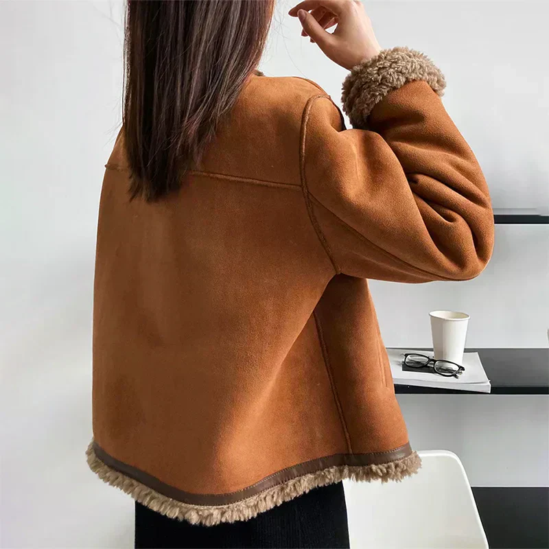 Women's Shearling-Lined Aviator Jacket - Image 3