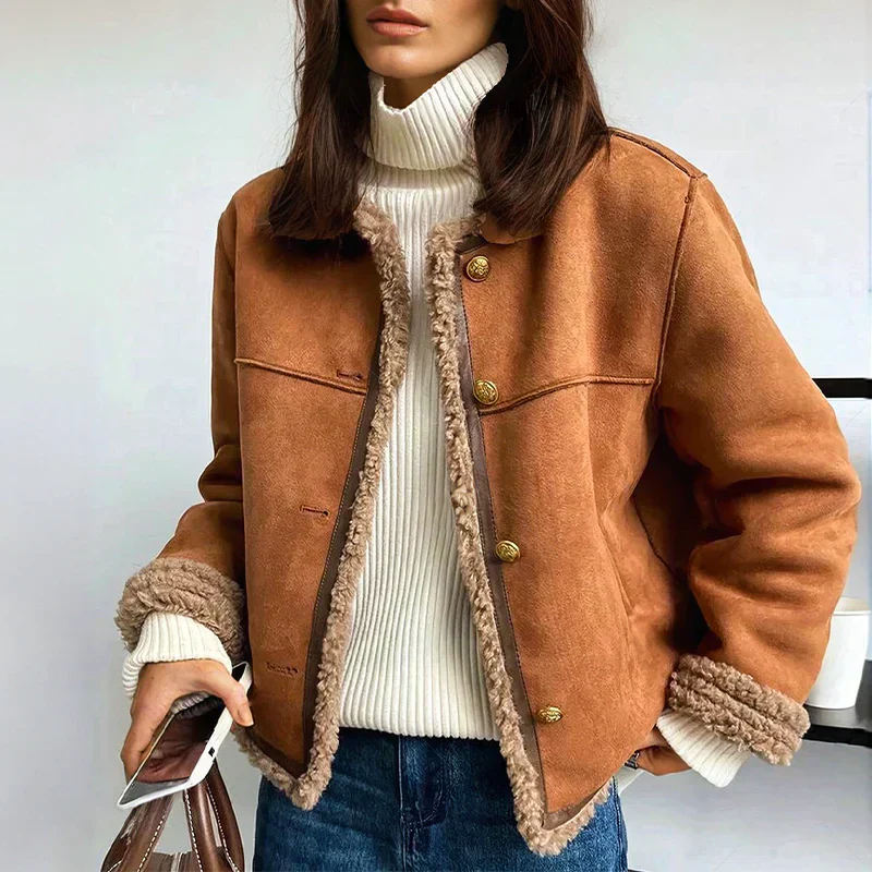 Women's Shearling-Lined Aviator Jacket - Image 5