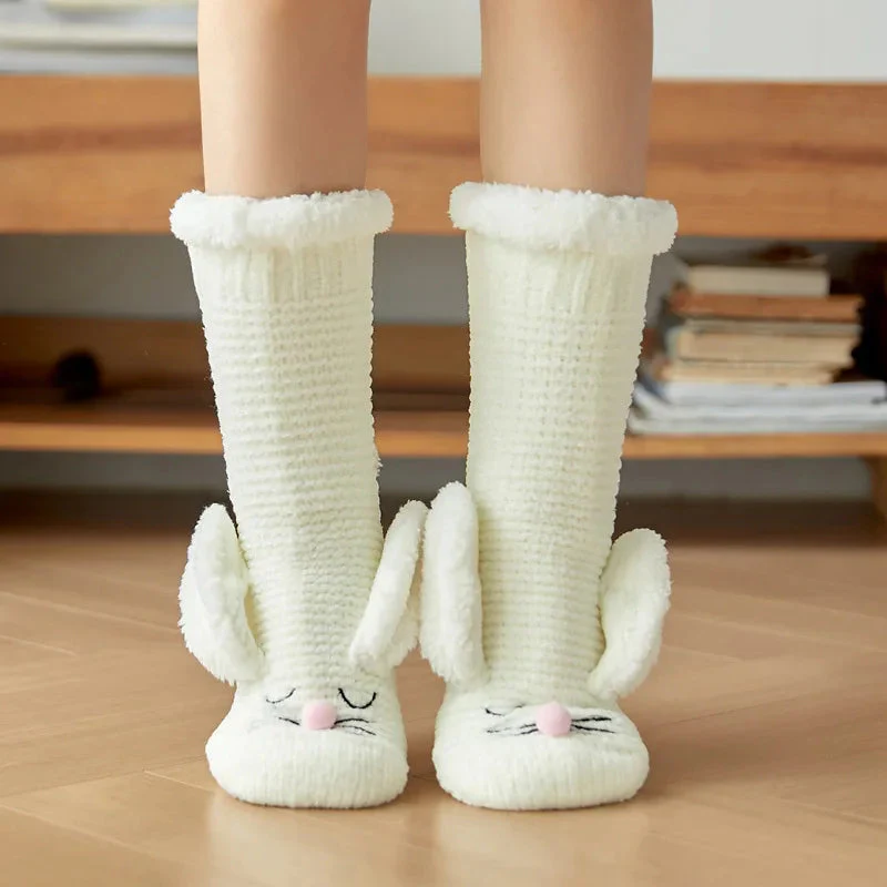 Sherpa-Lined Bunny Slipper Socks - Image 2