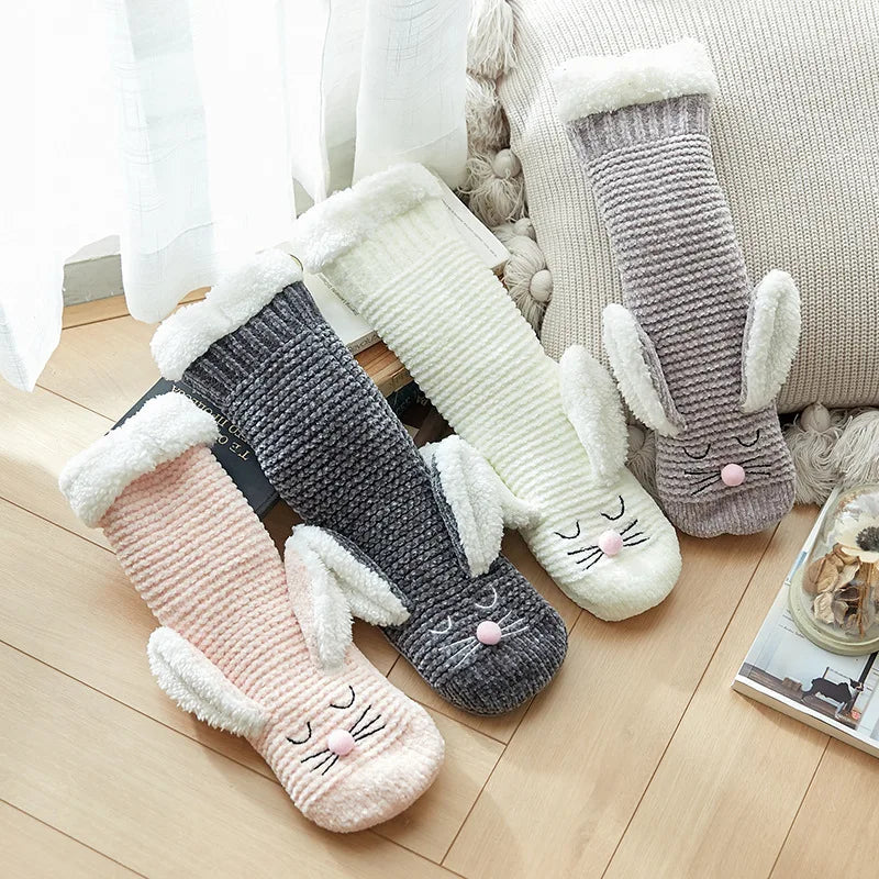 Sherpa-Lined Bunny Slipper Socks - Image 3