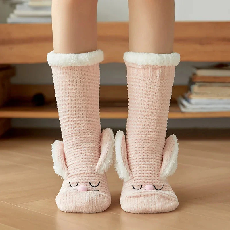 Sherpa-Lined Bunny Slipper Socks - Image 4