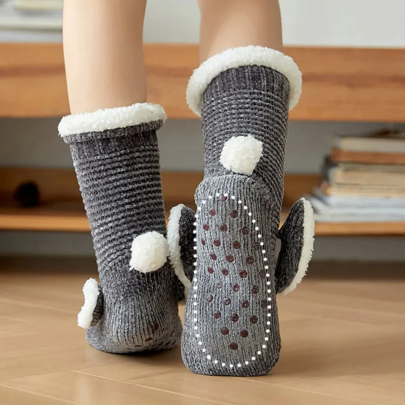 Sherpa-Lined Bunny Slipper Socks - Image 5