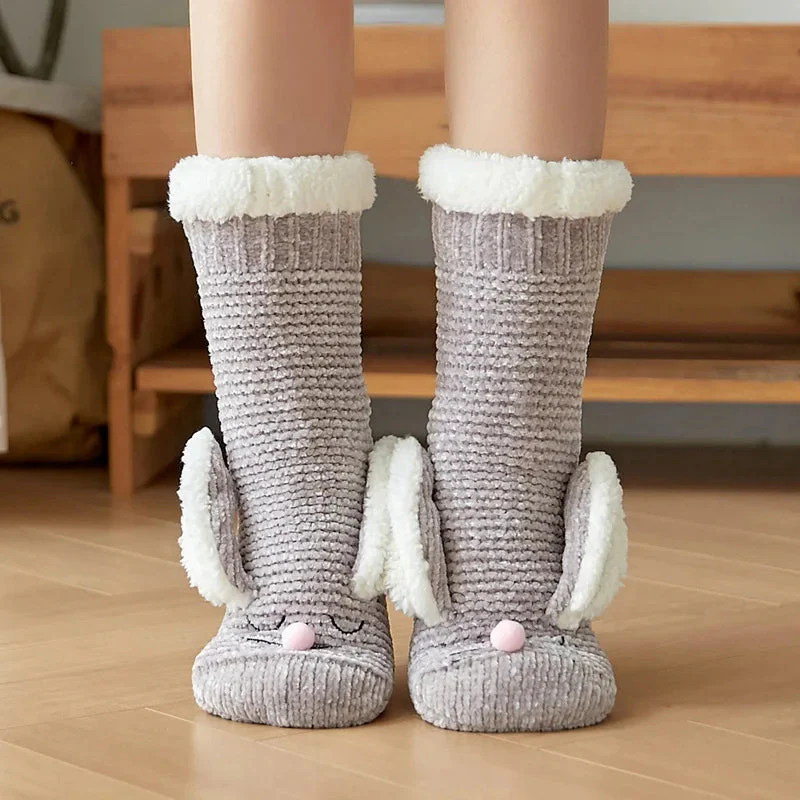 Sherpa-Lined Bunny Slipper Socks - Image 6