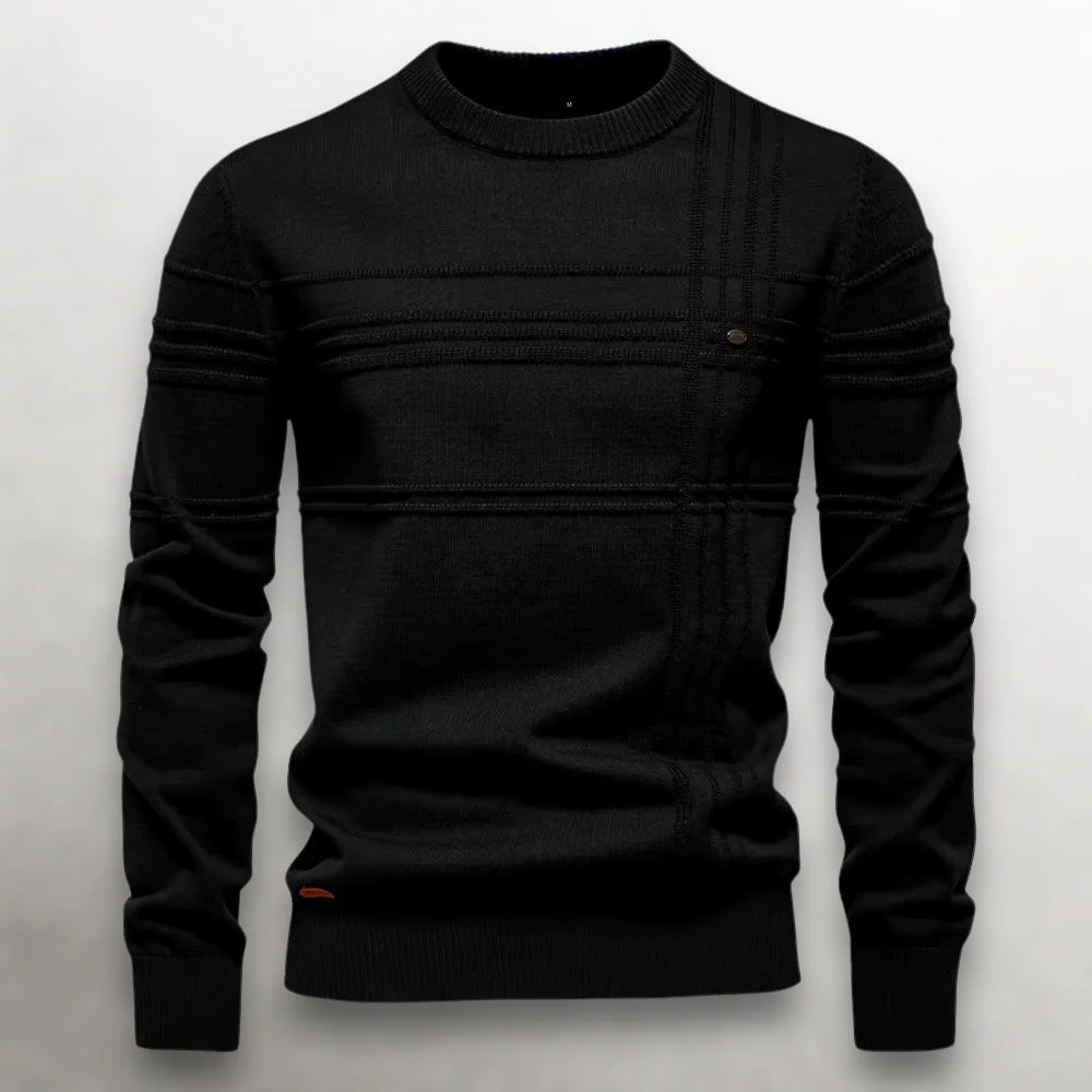 Structured Grid Cotton Sweater