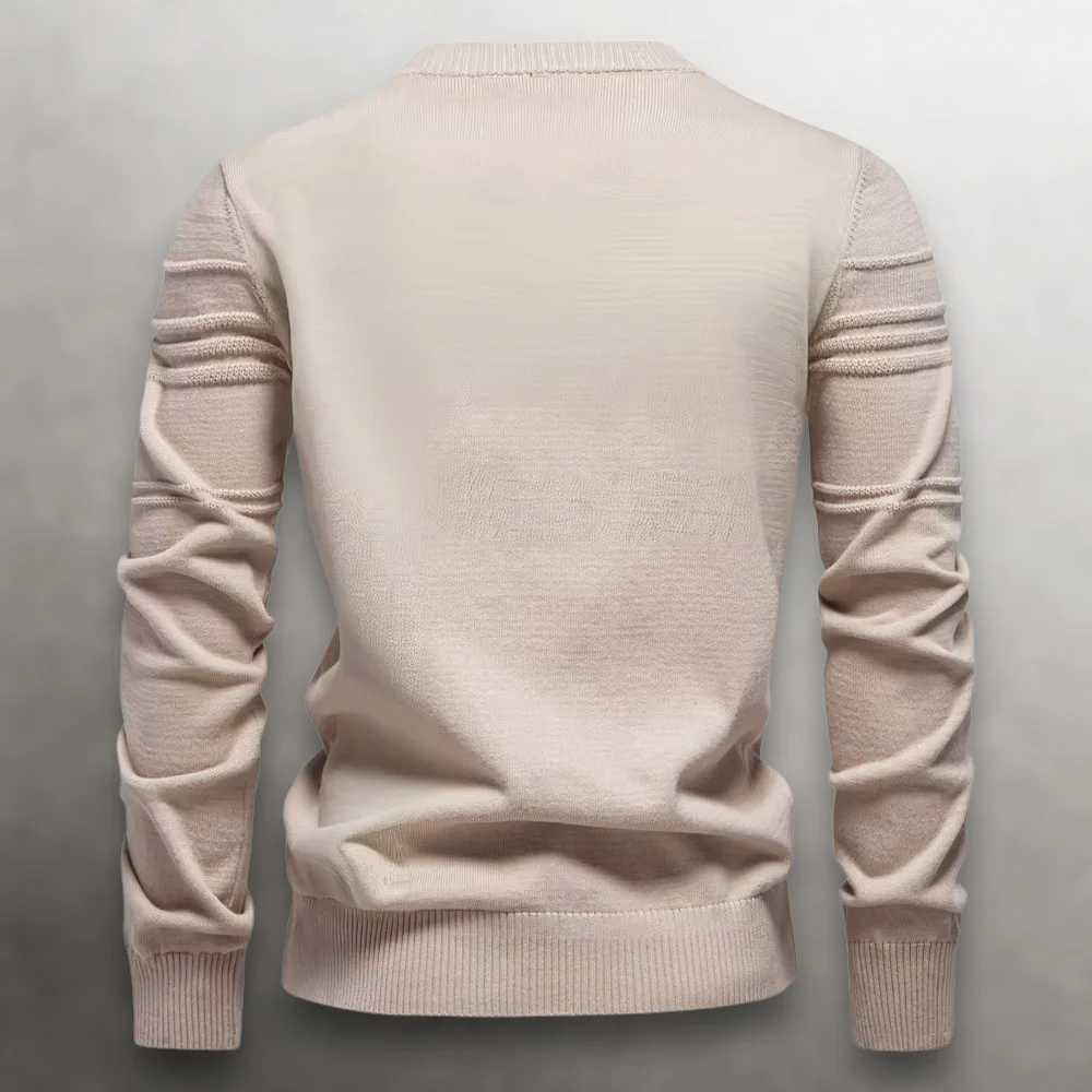 Structured Grid Cotton Sweater - Image 9