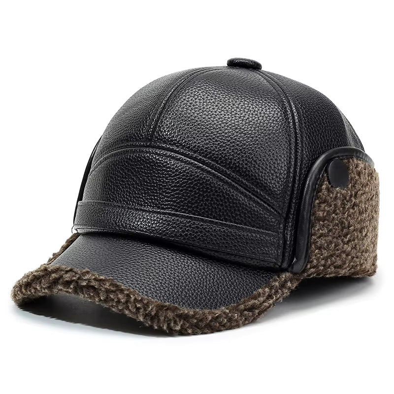 The Arctic Leather Aviator Shearling Cap - Image 4