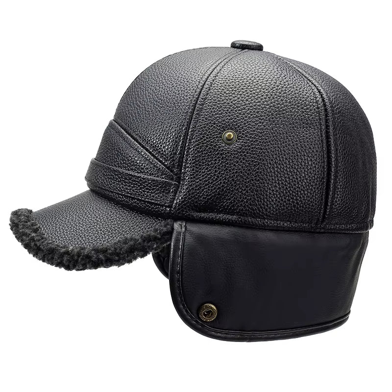 The Arctic Leather Aviator Shearling Cap - Image 8