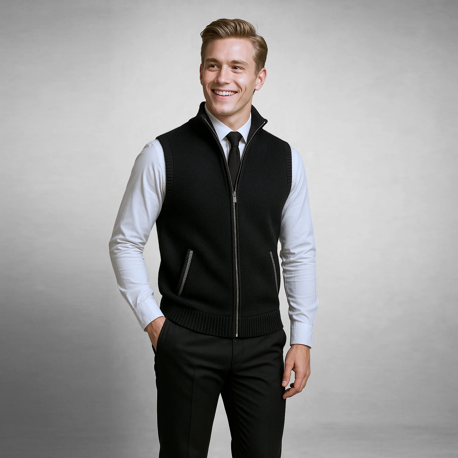 The Brompton Zip Sweater Vest - Image 6