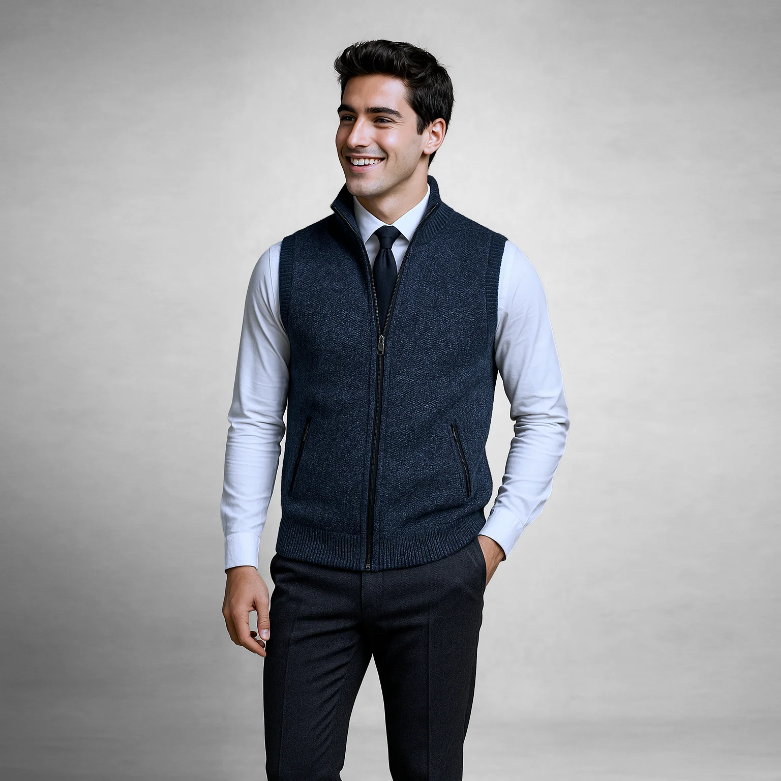 The Brompton Zip Sweater Vest - Image 8