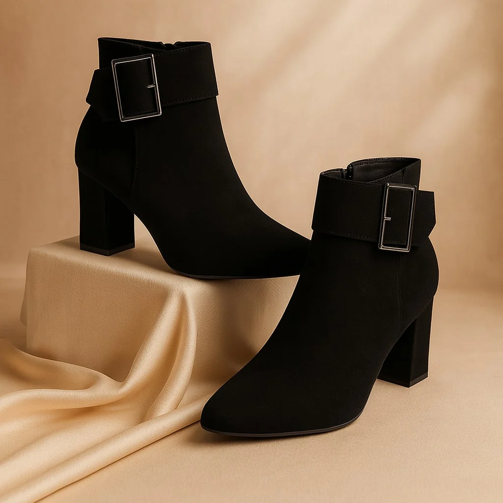 The Milan Buckle Block Heel Boot - Image 3