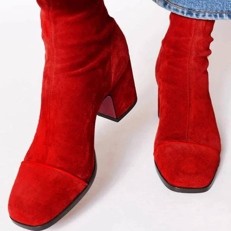 The Statement Suede Block Heel Boot - Image 6