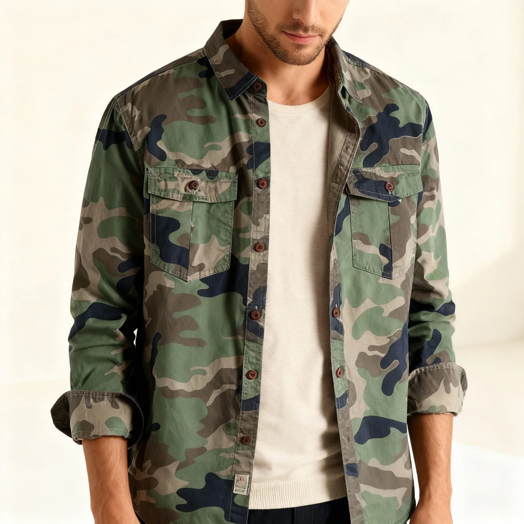 Woodland Camouflage Button-Front Jacket - Image 6